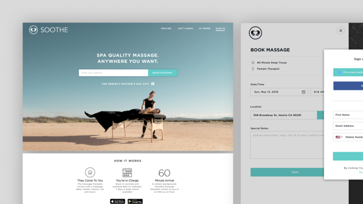 Preview of Soothe on demand massage therapy project