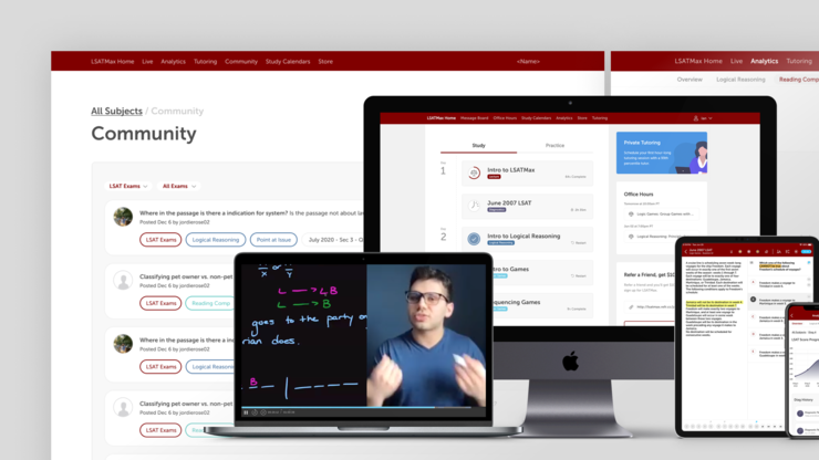 Preview of Testmax legal test prep education platform project